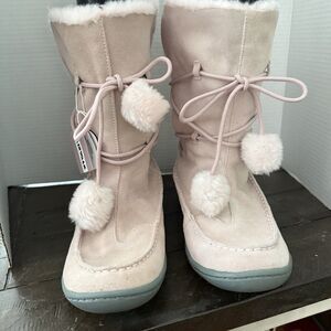 Air Walk Pink Moccasin Winter Boots Women's Fur Lined Suede Leather Size 10 NWT